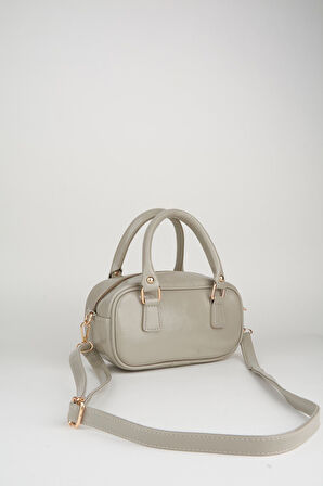 Kadın Lale Koyu Çağla Charm Detaylı Rugan Deri Fermuar Kapama El Kol Ve Omuz Çantası