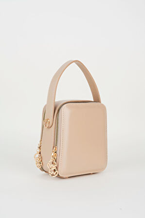 Kadın Hazer Vizon 3 Bölmeli Astarlı Suni Deri Ayarlanabilir Askılı Fermuar Kapama El Ve Omuz Çantası