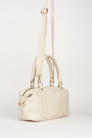 Kadın Ortanca Vizon Tasarım Kırık Parlak Deri Astarlı Fermuar Kapama El Kol Ve Omuz Çantası