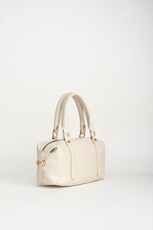 Kadın Ortanca Vizon Tasarım Kırık Parlak Deri Astarlı Fermuar Kapama El Kol Ve Omuz Çantası