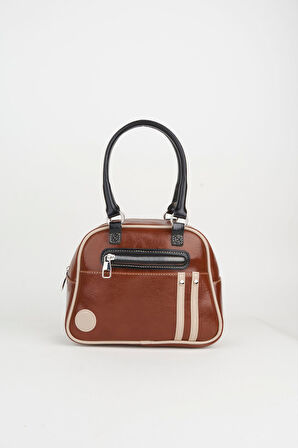 Kadın Taba Retro Spor Ayarlanabilir Askılı Fermuar Kapama El Kol Ve Omuz Çantası