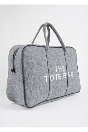 Unisex Gri Okul İş Anne Bebek Büyük Boy Fermuar Kapama El Kol Ve Omuz Çantası