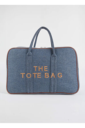 Unisex Lacivert Okul İş Anne Bebek Büyük Boy Fermuar Kapama El Kol Ve Omuz Çantası