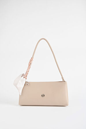 Kadın Zarif Vizon Fular Hediyeli Suni Deri Baget Fermuar Kapama El Ve Kol Çantası