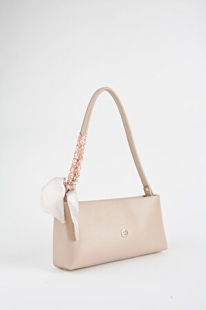 Kadın Zarif Vizon Fular Hediyeli Suni Deri Baget Fermuar Kapama El Ve Kol Çantası