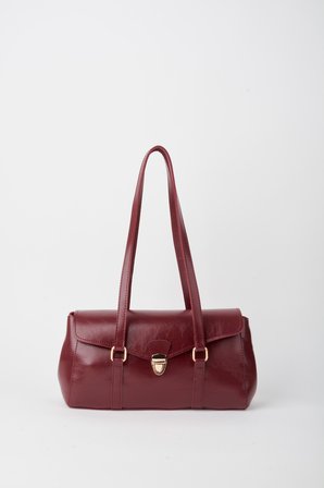 Kadın Gardenya Bordo Vintage Tasarım Kilit Kapam Kapama El Kol Ve Omuz Çantası