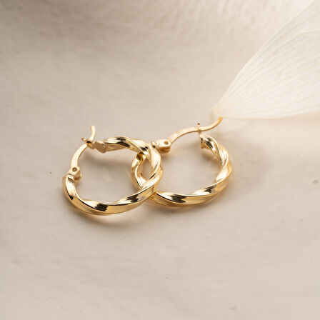 925 Ayar Gümüş Burgulu Halka Küpe