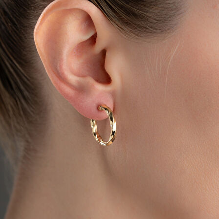 925 Ayar Gümüş Burgulu Halka Küpe