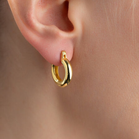 925 Ayar Gümüş Bombeli Halka Küpe