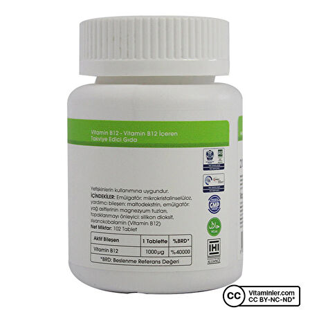 Voonka Vitamin B12 102 Tablet - AROMASIZ