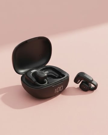 Açık Tasarım Kablosuz Bluetooth Spor Kulaklık LED Ekranlı