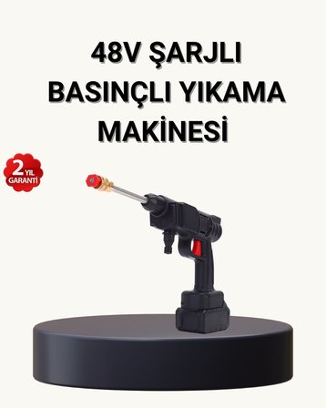 Taşınabilir Basınçlı Yıkama Makinesi – 5m Hortumlu Köpük Şişeli 48V Gü?