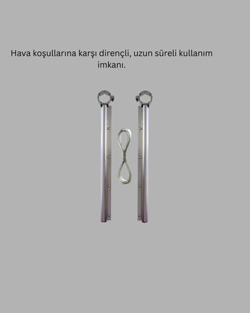 Kare Küpeşte Uyumlu Balkon Çamaşır Askısı 25x60 cm Beyaz Pratik