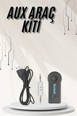 Yeni Nesil Bluetooth Aux Araç Kiti Siyah TV Tablet Telefon Araç Araba