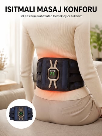 Isıtmalı Bel ve Bacak Masaj Kemeri Vücut Destekli