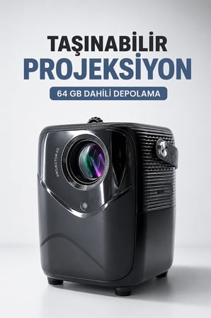 Taşınabilir Projeksiyon 64 GB Dahili Depolama