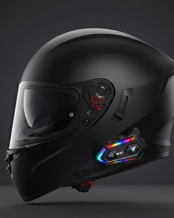 Yeni Nesil Bluetooth 5.3 Motosiklet Intercom RGB Işıklı 1000m Mesafeli