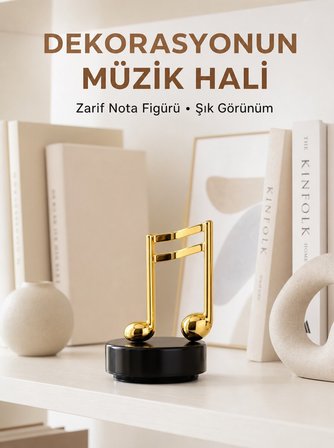Melodious Music Altın Nota Figürlü Müzik Kutusu Yeni Nesil