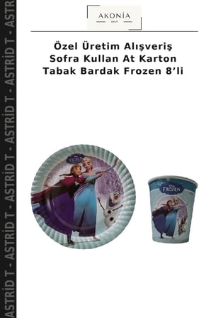 Özel Üretim Alışveriş Sofra Kullan At Karton Tabak Bardak Frozen 8’li
