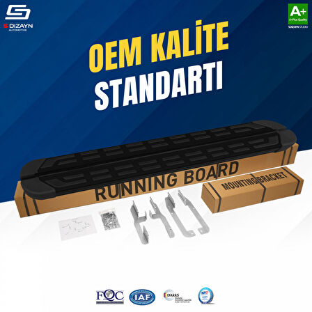 S-Dizayn VW Amarok S-Plus Siyah Yan Basamak 203 Cm 2010-2023 A+ Kalite