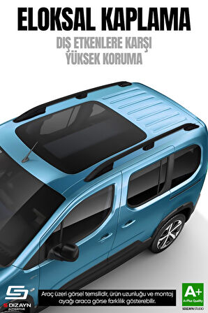 S-Dizayn VW Caddy 3 Aluminyum Siyah Tavan Çıtası 2004-2010 A+ Kalite