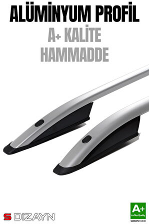S-Dizayn VW Caddy 3 Makyajlı Aluminyum Gri Tavan Çıtası 2010-2020 A+ Kalite