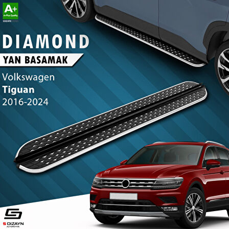 S-Dizayn VW Tiguan 2 Diamond Krom Yan Basamak 173 Cm 2016-2024 A+ Kalite