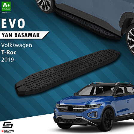 S-Dizayn VW T-Roc Evo Siyah Yan Basamak 173 Cm 2019-2021 A+ Kalite