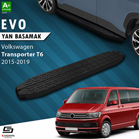 S-Dizayn VW Transporter T6 Uzun Şase Evo Siyah Yan Basamak 253 Cm 2015-2019 A+ Kalite