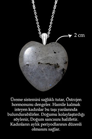 Sertifikalı Kalp Kesim Gerçek Ay Taşı Kolye