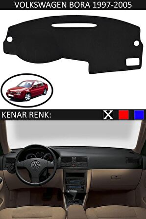 Volkswagen Caddy 2004+ İçin Uygun Torpido Koruma Halısı Siyah Kenar Renk Siyah