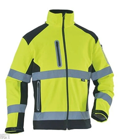 Vizwell VWJK177 Softshell Reflektörlü Çift Renkli Mont