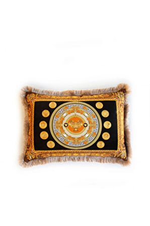 Barok Tarzı Kadife Yastık/kırlent - (DOLGU BONCUK ELYAF, ULUSLARARASI YIKAMA VE SOLMAMA SERTİFİKASI)