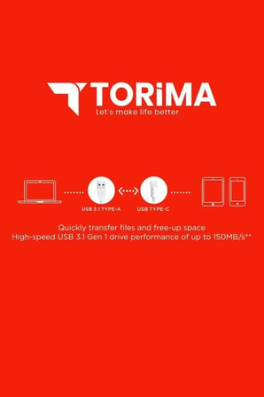 Premium Okul Aktarım Bağlantı USB Flash Bellek Type C OTG Çift Sürücülü 64GB Siyah