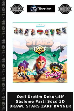Özel Üretim Dekoratif Süsleme Parti Süsü 3D BRAWL STARS ZARF BANNER