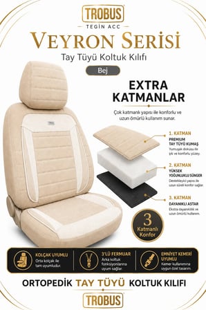 Citroen C4 2020 Sonrası Uyumlu Veyron Serisi Bej Tay Tüyü Koltuk Kılıfı