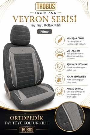 Nissan Juke 2010 Sonrası Uyumlu Veron Serisi Füme Tay Tüyü Koltuk Kılıfı