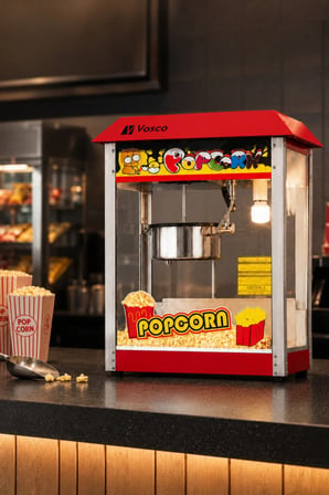 Tezgah Üstü Otomatik Patlamış Mısır Makinesi – 300 gr Hazneli Profesyonel Popcorn Makinesi