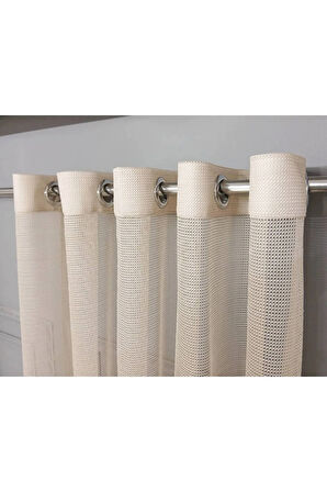 Vizon File Rustik Tül Perdesi Kuşgözü Perde Rustik Tül Perde