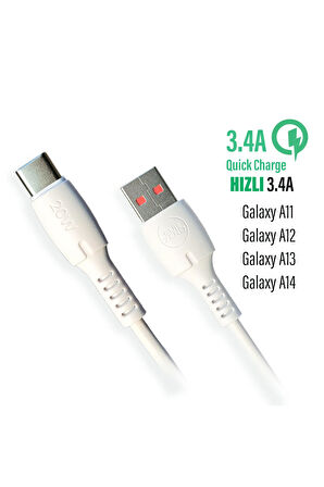 Samsung Uyumlu Samsung A11 A12 A13 A14 Type C Hızlı Şarj Kablosu