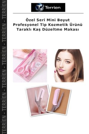Özel Seri Mini Boyut Profesyonel Tip Kozmetik Ürünü Taraklı Kaş Düzeltme Makası