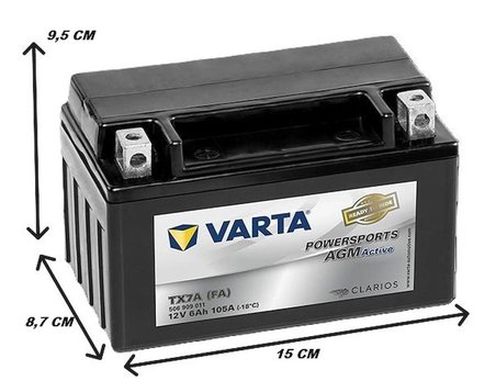 Varta Powersports AGM YTX7A-BS-FA 12 V 6 Ah Motosiklet Aküsü