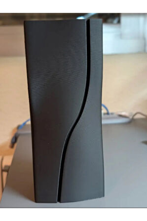 Minimal Dalga Formlu Siyah Dekoratif Vazo – 20cm | 3D Baskı