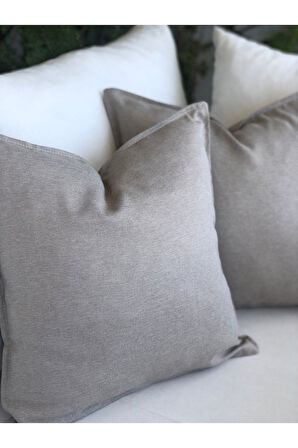 Thick Linen Bej Rengi Kırlent Kılıfı