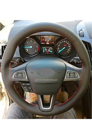 Opel Vectra A Kasa Uyumlu Direksiyon Kılıfı Kırmızı-Siyah 38×10.5cm