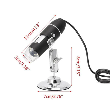 1600X Dijital Mikroskop USB LED Işıklı Telefon & PC Uyumlu Büyüteç Yüksek Çözünürlük Micro Type-C