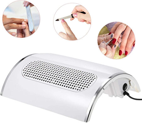 3 Fanlı 40W Profesyonel Tırnak Toz Emici Cihaz Manikür Pedikür Toz Toplama Makinesi Güçlü Vakum Fan