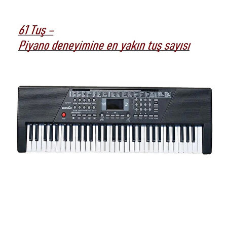61 Tuşlu Elektronik Org Mikrofonlu Çocuk ve Başlangıç İçin Keyboard Demolu Ritimli