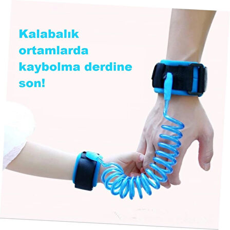 Çocuk Güvenlik Bilekliği Kaybolma Önleyici Esnek Bileklik Ayarlanabilir Konforlu Tasarım 360 Derece
