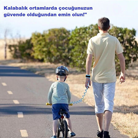Çocuk Güvenlik Bilekliği Kaybolma Önleyici Esnek Bileklik Ayarlanabilir Konforlu Tasarım 360 Derece
